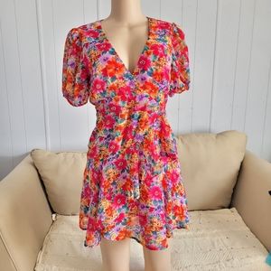 Forever21 floral mini ruffle dress size M